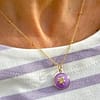 Médaille "S" Trèfle - Lilas