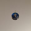 Médaille Croix Baroque - Bleu