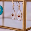Boucle d’oreilles Ovales serties d’un Grenat - Nacrée – Image 2