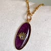 Médaille Ovale Oeil  sertie d’un Diamant - Prune – Image 3