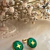 Boucles d’oreilles puce étoile verte