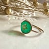 Bague losange et micro perle verte taille 54 – Image 2