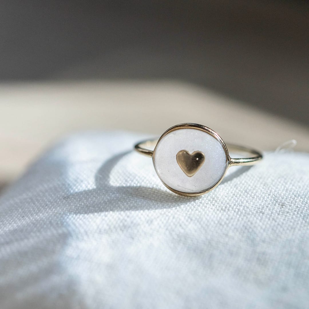 Bague "T54" Cœur - Nacrée