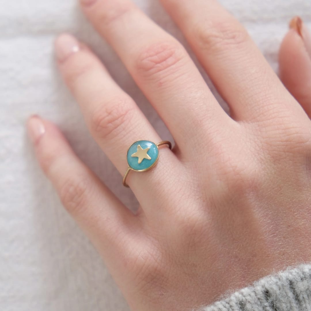 Bague étoile turquoise
