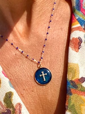 Médaille "M" Croix - Bleue