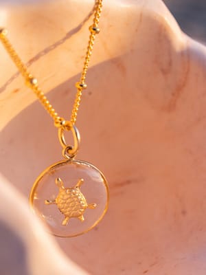 Médaille "S" Tortue - Transparente
