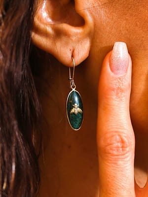 Boucles d’oreille Ovales Serpent - Noir irisé