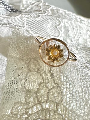 Bague fleur transparente taille 52