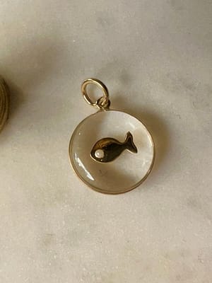 Médaille « S » poisson transparent