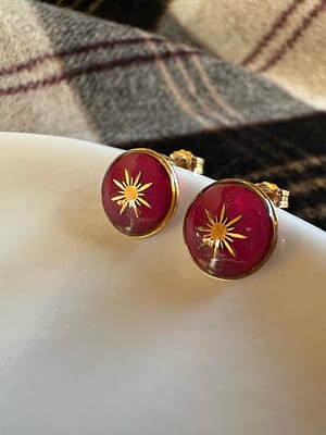 Puces d’oreilles soleil - burgundy