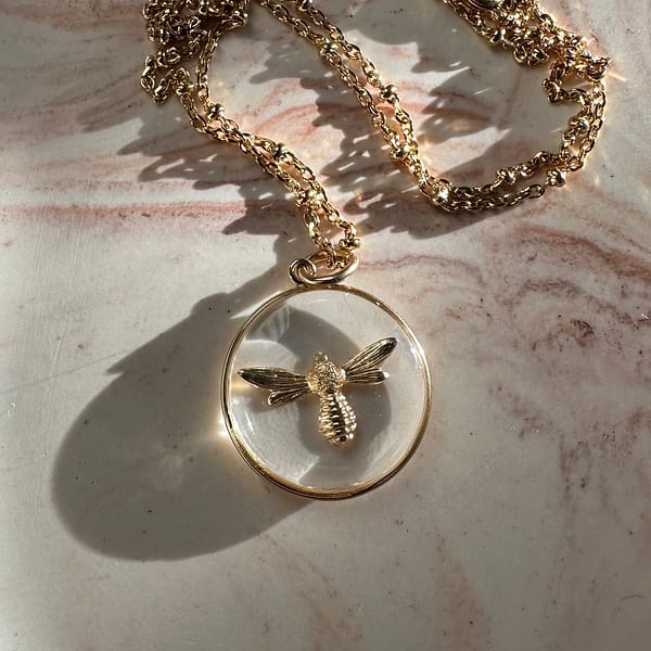 Médaille "M" Libellule - Transparente – Image 4