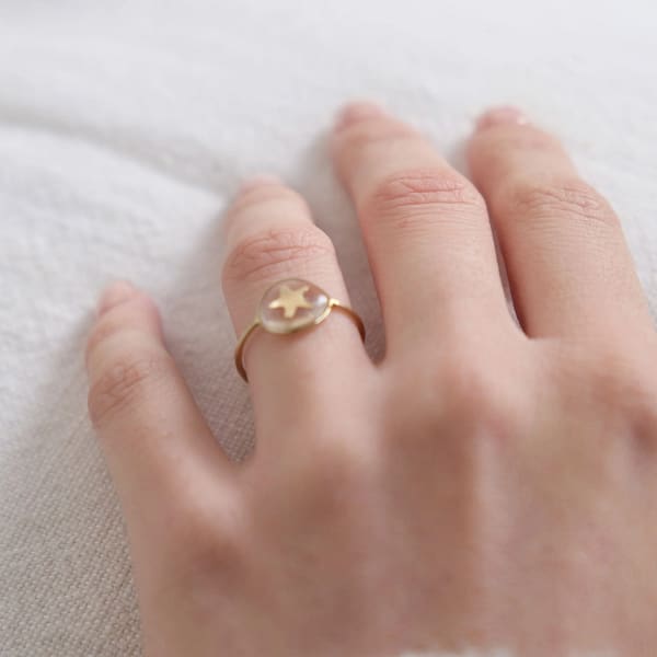 Bague étoile transparente