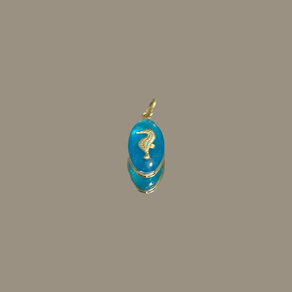 Médaille Ovale Hippocampe - Turquoise – Image 2