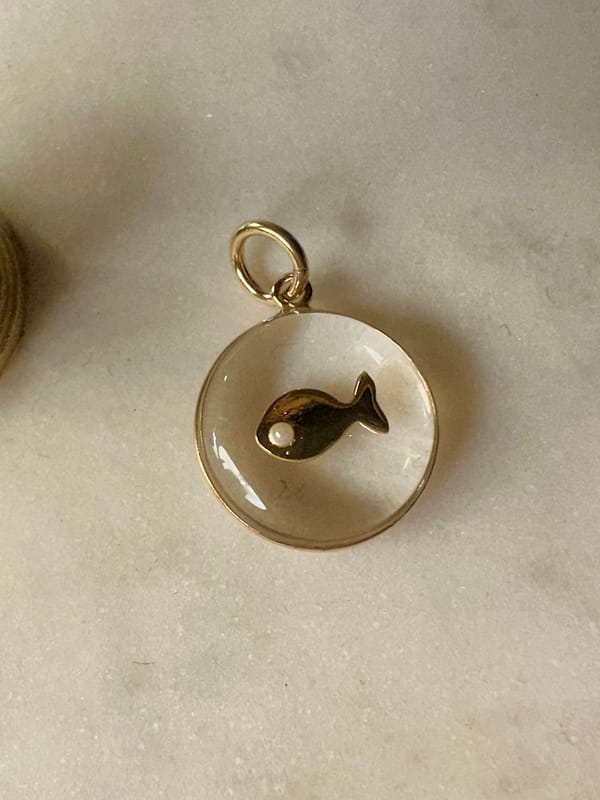 Médaille « S » poisson transparent