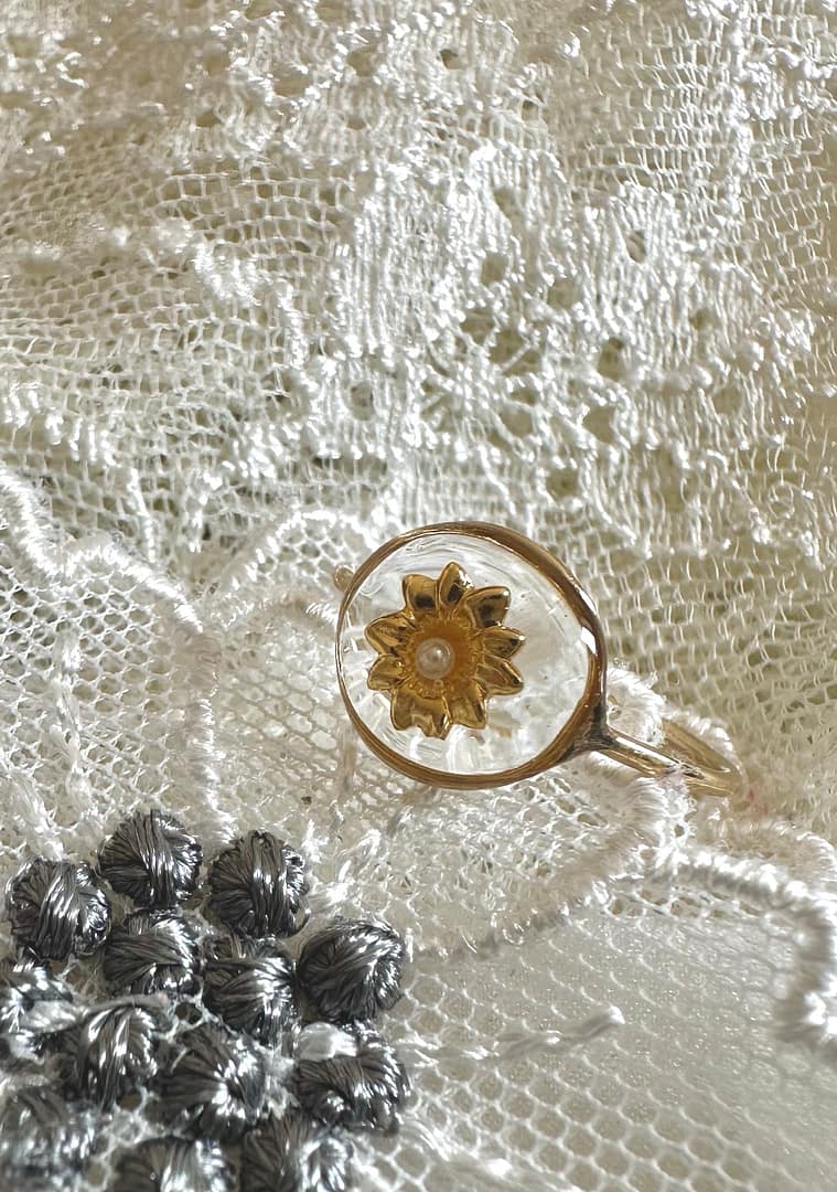 Bague fleur transparente taille 52 – Image 2
