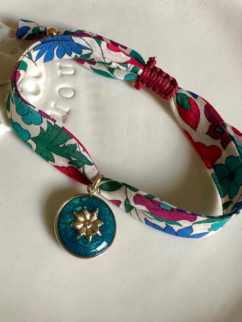 Bracelet Liberty fleur bleue