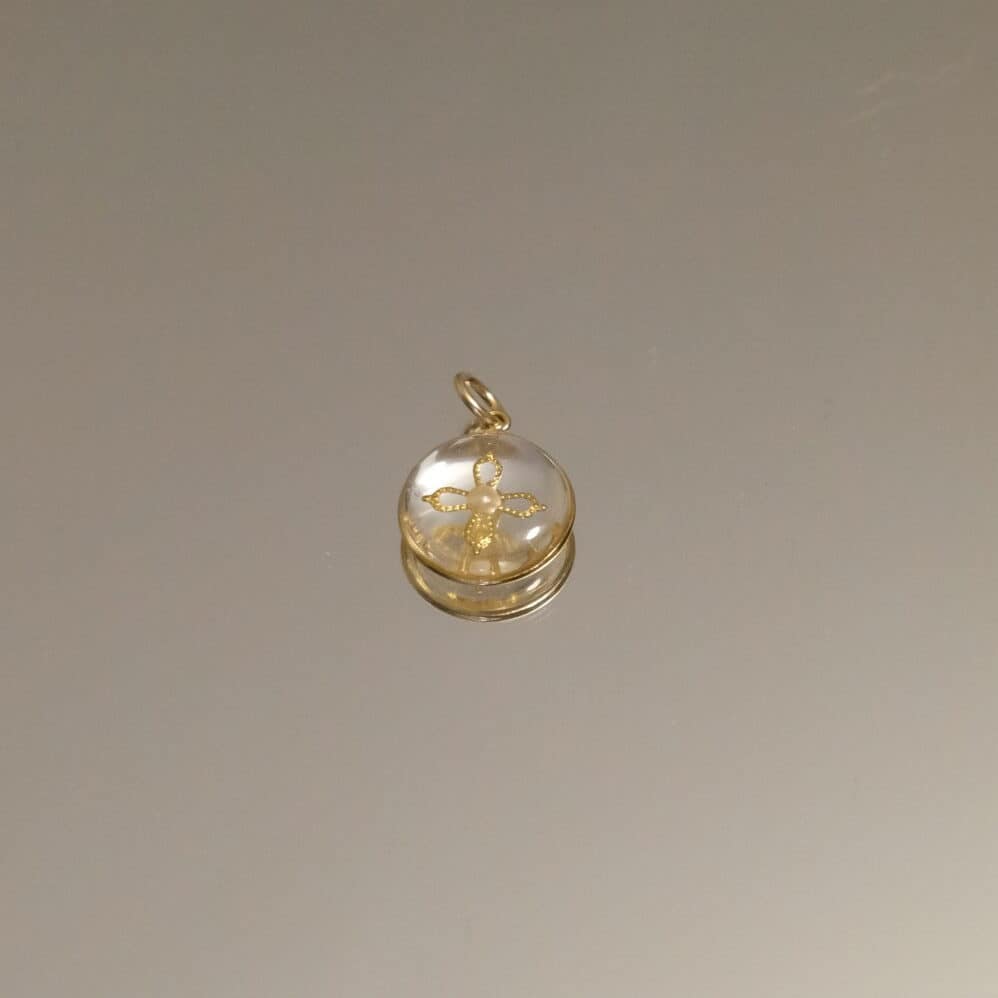 Médaille Croix Perle - Transparente